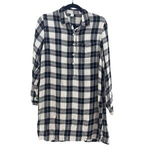 Tartan Plaid Shirt Dress M Soft‎ Preppy Academia Capsule Tunic Old Navy